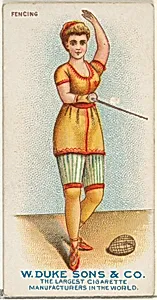 Fencing, from the Gymnastic Exercises series (N77) for Duke brand cigarettes by W. Duke, Sons & Co.