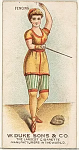 Fencing, from the Gymnastic Exercises series (N77) for Duke brand cigarettes by W. Duke, Sons & Co.