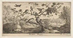 Ficedula, Piuoyne (The Bullfinch), from "Livre d'Oyseaux" (Book of Birds)