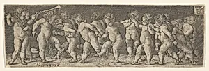 Fifteen Nude Children Dancing by Heinrich Aldegrever|Marcantonio Raimondi