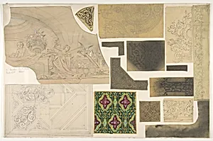 Fifteen Sketches for Ceiling and Cove Designs, Hôtel Rothschild, Vienna by Jules-Edmond-Charles Lachaise|Eugène-Pierre Gourdet