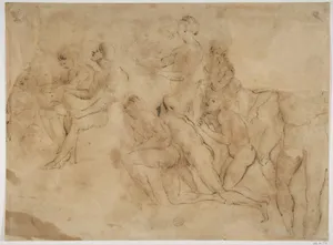 Figure studies (after Raphael's Disputa)