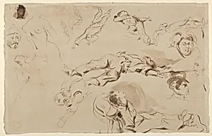 Figure Studies related to "Liberty Leading the People" by Eugène Delacroix