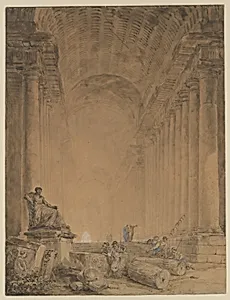 Figures in a Colonnade