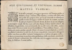 Fiori di Ricami Nuovamente Posti in Luce, title page (verso)