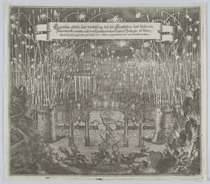 Fireworks celebrating the marriage of Emperor Leopold I and Margarita, Vienna 1666