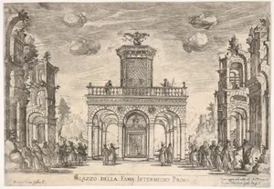 First interlude: palace of fame (Intermedio sesto: palazzo della fama), from the series 'Seven Interludes' for the wedding celebration of Cosimo de' Medici in Florence, 1608