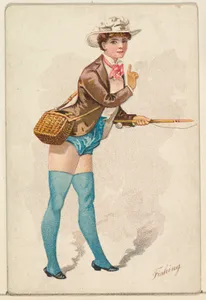 Fishing, from the Pretty Athletes series (N196) issued by Wm. S. Kimball & Co.