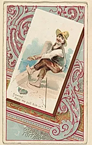 Fishing, "Help me pull him in," from the Terrors of America set (N136) issued by Duke Sons & Co. to promote Honest Long Cut Tobacco by Knapp & Company|W. Duke, Sons & Co.