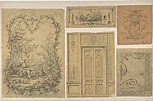 Five Miscellaneous Designs for the de la Rochejaquelein Family by Eugène-Pierre Gourdet|Jules-Edmond-Charles Lachaise