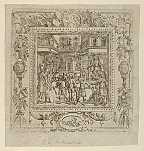 Flagellation of Christ in an ornate Frame