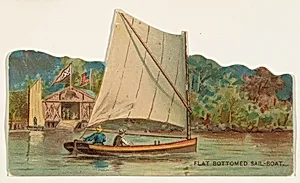 Flat Bottomed Sailboat, from the Types of Vessels series (N139) issued by Duke Sons & Co. to promote Honest Long Cut Tobacco by W. Duke, Sons & Co.|Knapp & Company