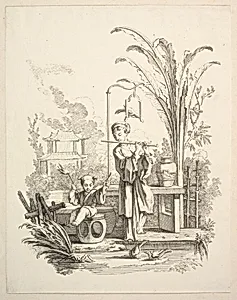 Flautist and a Child Timpanist by Gabriel Huquier|François Boucher
