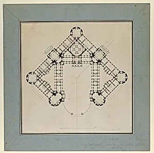 Floor Plan for the Renovations of the Château de Rambouillet by Jacques Charles Bonnard|Jean Augustin Renard