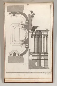 Floorplan and Side View of an Altar, Plate e (2) from 'Unterschiedliche Neu Inventierte Altäre mit darzu gehörigen Profillen u. Grundrißen.'