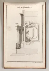 Floorplan and Side View of an Altar, Plate h (2) from 'Unterschiedliche Neu Inventierte Altäre mit darzu gehörigen Profillen u. Grundrißen.'