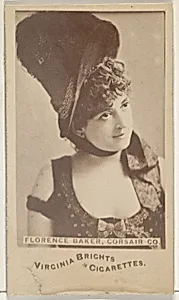Florence Baker, Corsair Co., from the Actors and Actresses series (N45, Type 6) for Virginia Brights Cigarettes by Allen & Ginter