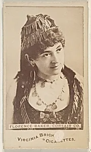 Florence Baker, Corsair Co., from the Actors and Actresses series (N45, Type 6) for Virginia Brights Cigarettes by Allen & Ginter