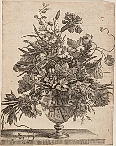 [Flowers Arranged in a Glass Vase]