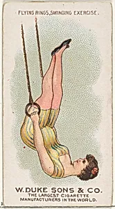 Flying Rings Swinging Exercise, from the Gymnastic Exercises series (N77) for Duke brand cigarettes by W. Duke, Sons & Co.