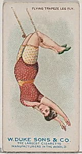 Flying Trapeze Leg Fly, from the Gymnastic Exercises series (N77) for Duke brand cigarettes by W. Duke, Sons & Co.