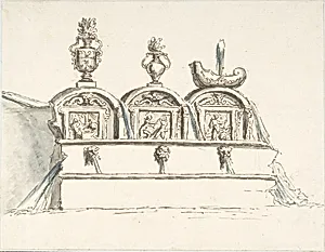 Fountains in Gardens of Villa D'Este, Tivoli (Cento Fontanelle) by Giovanni Larciani ("Master of the Kress Landscapes")