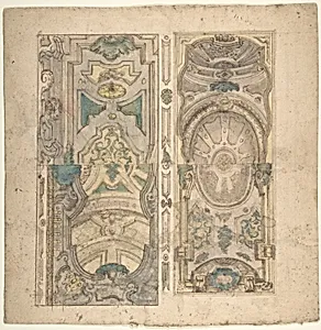 Four Alternate Designs for a Vault by Anonymous, Italian, Piedmontese, 18th century