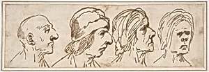 Four Caricatured Heads