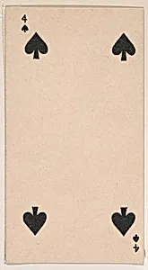 Four of Spades, from the Transparent Playing Cards series (N220) issued by Kinney Bros. by Kinney Brothers Tobacco Company