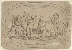 Four Putti, from Das Bossenbüchlein