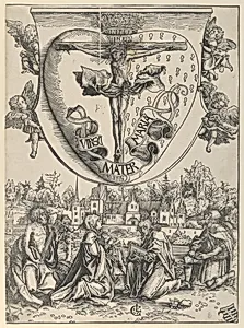 Four Saints Adoring Christ Crucified on the Sacred Heart by Lucas Cranach the Elder
