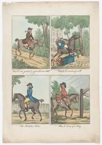 Four Scenes: How to Ride Genteel & Agreeable Down Hill; How to be Run Away With; The Mistaken Notion; How to Loose Your Way