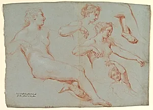 Four Studies of Recumbent Female Nudes (Galatea)