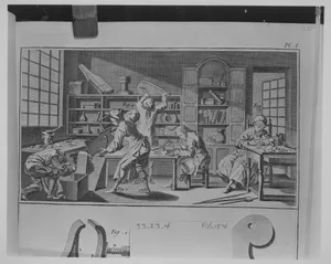 Fourbisseur (Swordmaking) (plate VII, Fourbisseur section, Encyclopédie, or Recueil de Planches sur les Sciences, les Arts Mechaniques..., vol. IV)