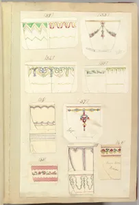 Fourteen Designs for Decorated Cups, including "Camden", Sevigne" and "Persian" Patterns
