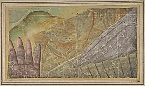 Fragment of a Tapestry Cartoon: Outstretched Hand, Body of a Seraph, and a Wing by Raphael (Raffaello Sanzio or Santi)