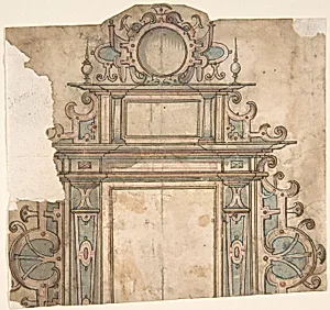Fragment of design for architectural frame