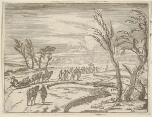 Francesco I d'Este, Despite his Discomfort, Displays his Piety While Traveling in the Snow and Ice to Receive the Holy Sacrament, from L'Idea di un Principe ed Eroe Cristiano in Francesco I d'Este, di Modena e Reggio Duca VIII [...]