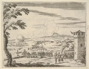 Francesco I d'Este Protects the Piazza di Nonantola Against the Marchesa Mattei with a Small Number of People and a Great Loss of Ecclesiastics, from L'Idea di un Principe ed Eroe Cristiano in Francesco I d'Este, di Modena e Reggio Duca VIII [...]