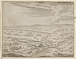 Francesco I d'Este Approches the Camp of the Enemy Under the Pretext of Battle, Although he Obtains their Surrender Without Battle, from L'Idea di un Principe ed Eroe Cristiano in Francesco I d'Este, di Modena e Reggio Duca VIII [...] by Bartolomeo Fenice (Fénis)|Domenico Gamberti