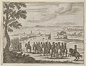 Francesco I d'Este Secures the Fort and the Land to Protect from the German Troops, from L'Idea di un Principe ed Eroe Cristiano in Francesco I d'Este, di Modena e Reggio Duca VIII [...] by Bartolomeo Fenice (Fénis)|Domenico Gamberti