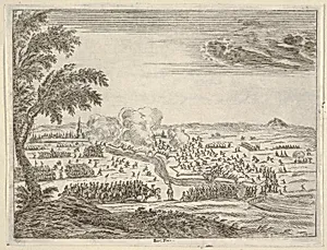 Francesco I d'Este Sets Out for the Seige of Cremona, Crosses the Trench Between Himself and the Spanish, and Takes the City with Great Force, from L'Idea di un Principe ed Eroe Cristiano in Francesco I d'Este, di Modena e Reggio Duca VIII [...] by Bartolomeo Fenice (Fénis)|Domenico Gamberti