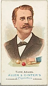 Frank B. "Yank" Adams, Billiard Player, from World's Champions, Series 1 (N28) for Allen & Ginter Cigarettes by Lindner, Eddy & Claus|Allen & Ginter