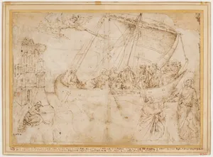 Free Copy of Giotto's "Navicella" (recto); Copy of Adam in Masaccio's Expulsion from the Garden of Eden, and other Figure Studies (verso)