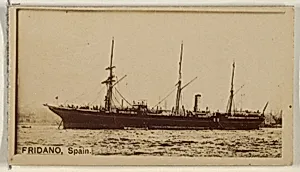 Fridano, Spain, from the Famous Ships series (N50) for Virginia Brights Cigarettes by Allen & Ginter