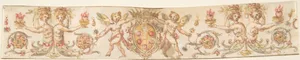 Frieze with Medici Coat of Arms and Putti (Embroidery Design?)