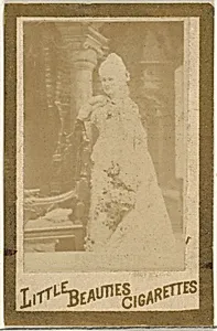 From the Actresses and Celebrities series (N60, Type 1) promoting Little Beauties Cigarettes for Allen & Ginter brand tobacco products by Allen & Ginter