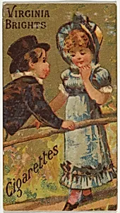 From the Girls and Children series (N64) promoting Virginia Brights Cigarettes for Allen & Ginter brand tobacco products by Allen & Ginter