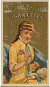 From the Girls and Children series (N64) promoting Virginia Brights Cigarettes for Allen & Ginter brand tobacco products by Allen & Ginter