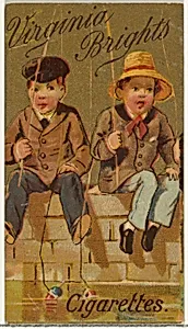 From the Girls and Children series (N64) promoting Virginia Brights Cigarettes for Allen & Ginter brand tobacco products by Allen & Ginter